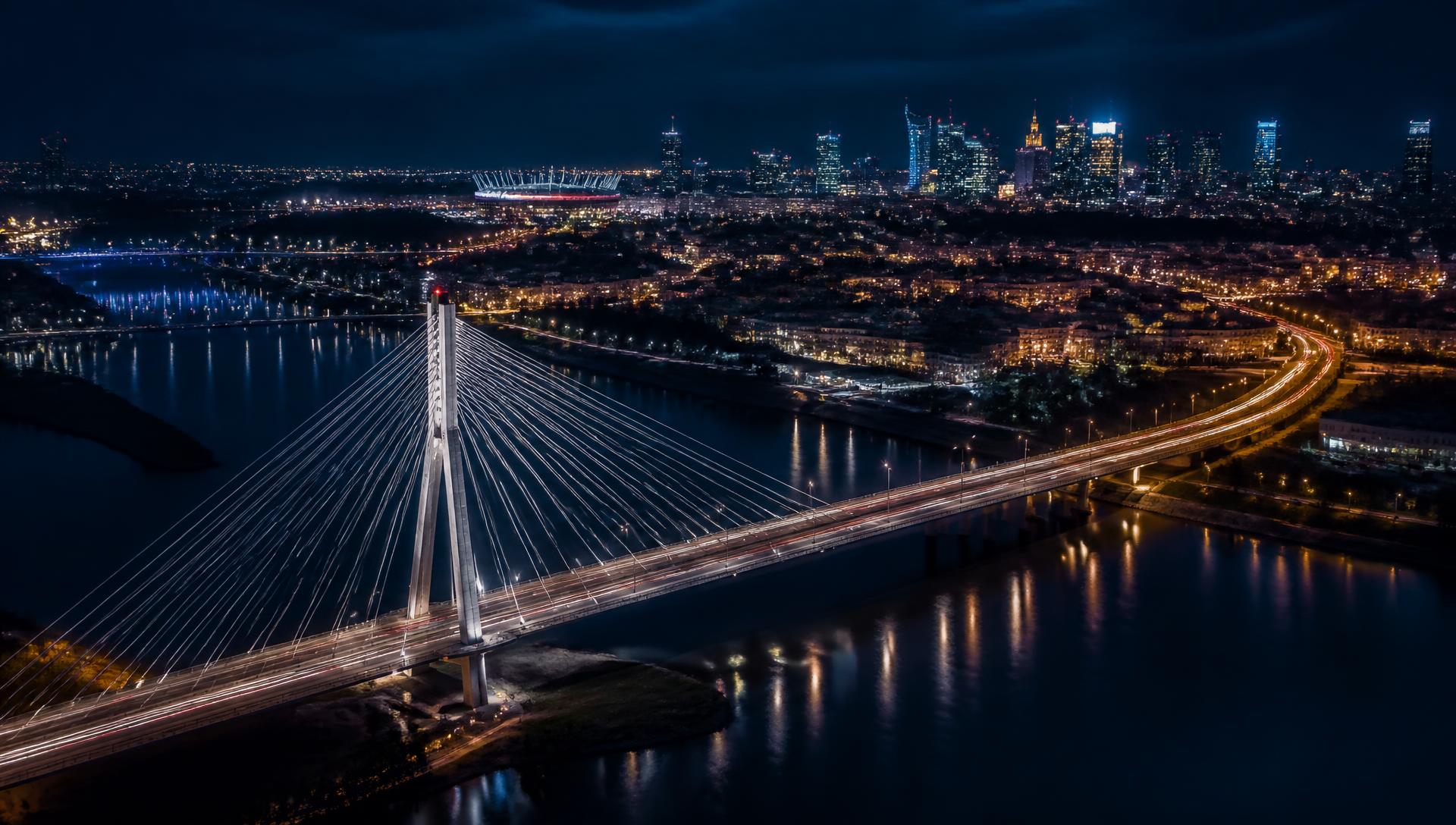 Warsaw at night